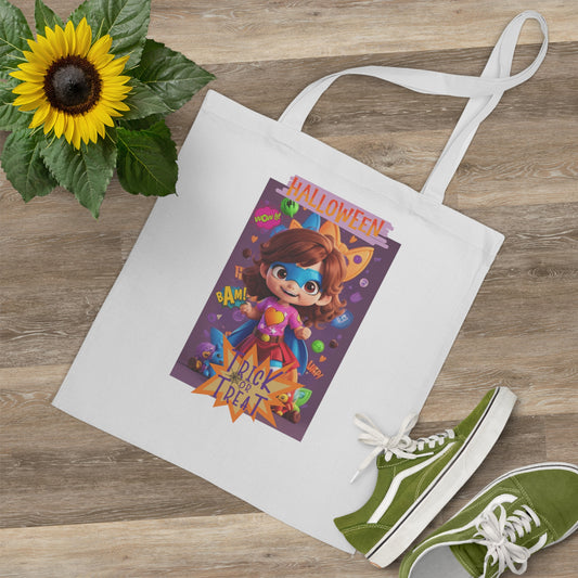 Halloween Trick Or Treat Super Hero Girl Tote Bag