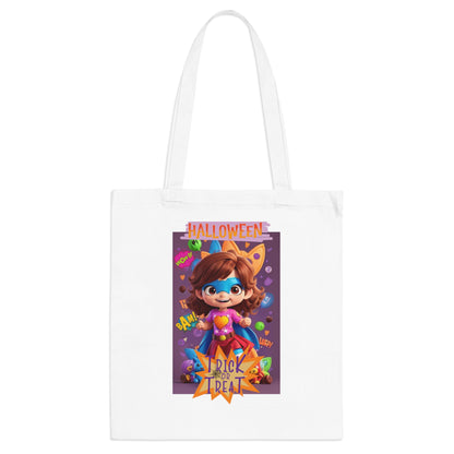 Halloween Trick Or Treat Super Hero Girl Tote Bag