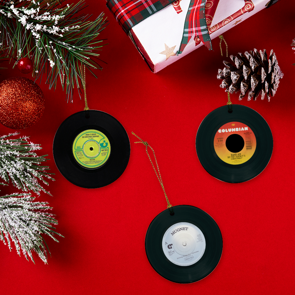 "I Wish It Could Be Christmas Everyday" "Driving Home For Christmas" and "Do They Know It's Christmas" Christmas Song Ceramic Tree Ornaments