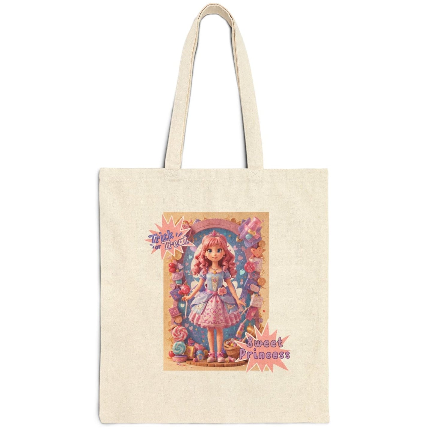 Halloween Trick Or Treat Sweet Princess Cotton Canvas Tote Bag