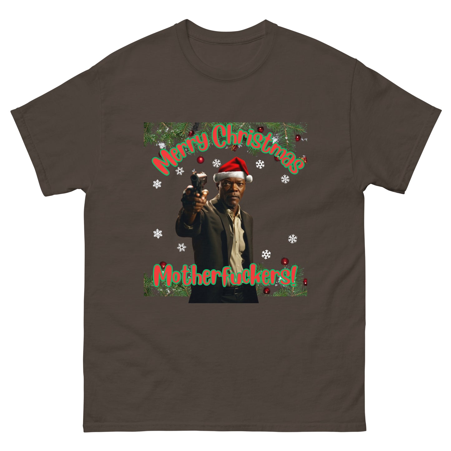 Merry Christmas Mofos Christmas T-Shirt for Adults, Partners, Boyfriends, Husbands, or Friends Christmas Gift for Action Movie Lovers