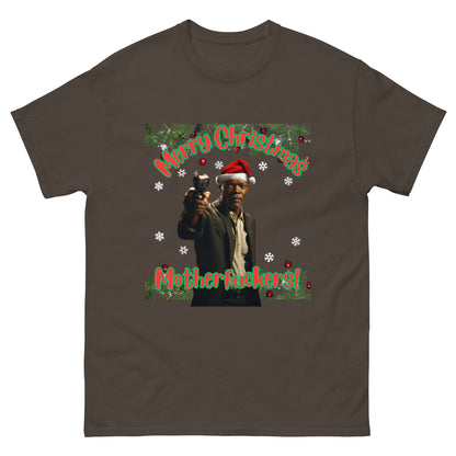 Merry Christmas Mofos Christmas T-Shirt for Adults, Partners, Boyfriends, Husbands, or Friends Christmas Gift for Action Movie Lovers