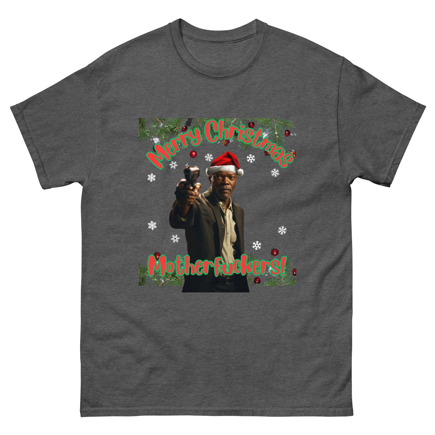 Merry Christmas Mofos Christmas T-Shirt for Adults, Partners, Boyfriends, Husbands, or Friends Christmas Gift for Action Movie Lovers