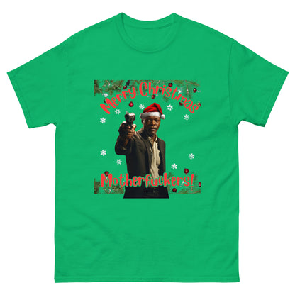 Merry Christmas Mofos Christmas T-Shirt for Adults, Partners, Boyfriends, Husbands, or Friends Christmas Gift for Action Movie Lovers