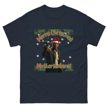 Merry Christmas Mofos Christmas T-Shirt for Adults, Partners, Boyfriends, Husbands, or Friends Christmas Gift for Action Movie Lovers