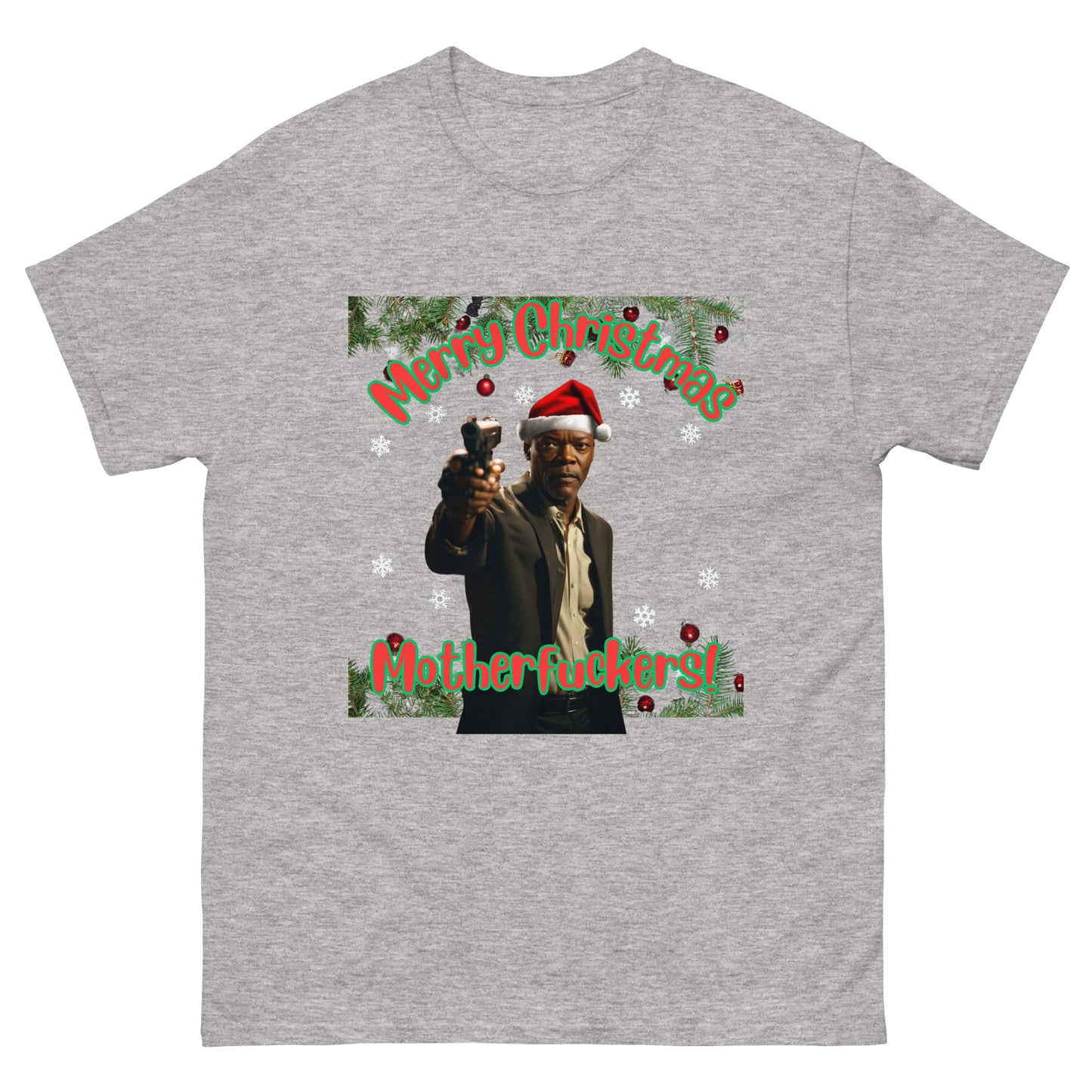 Merry Christmas Mofos Christmas T-Shirt for Adults, Partners, Boyfriends, Husbands, or Friends Christmas Gift for Action Movie Lovers