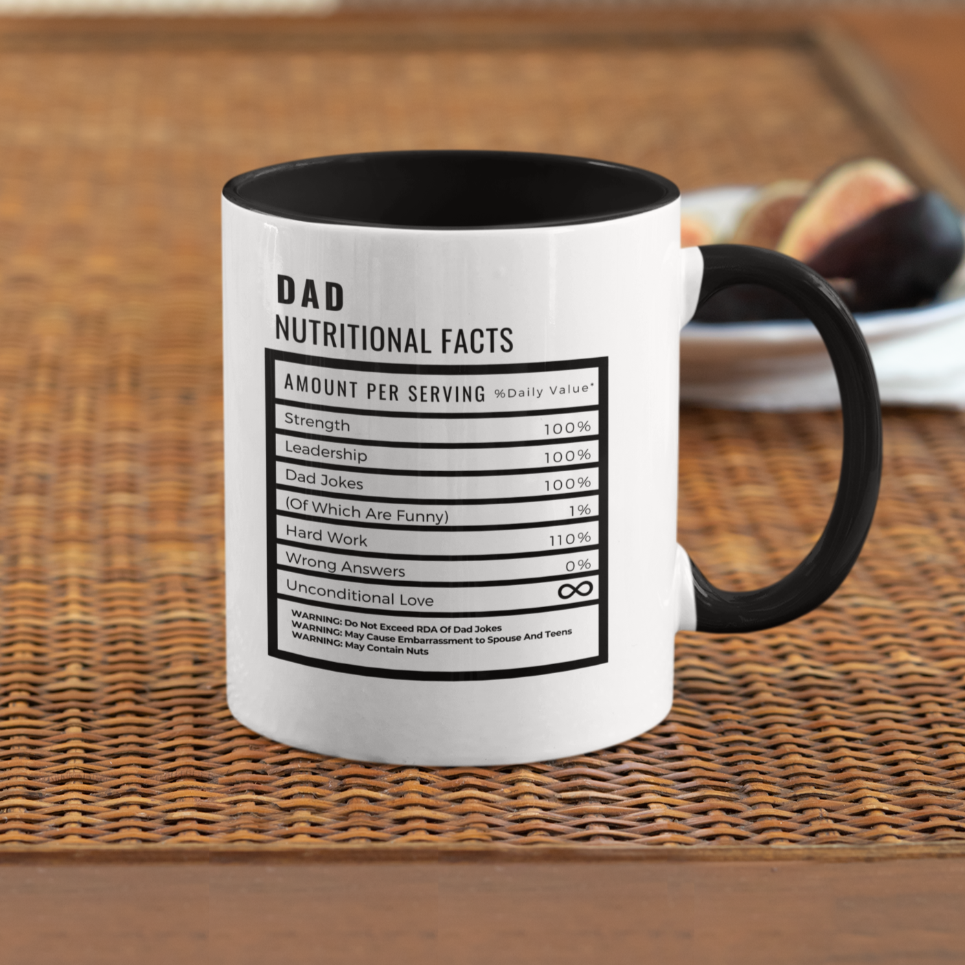 Mug with Color Inside "Dad Nutritional Facts Mug"