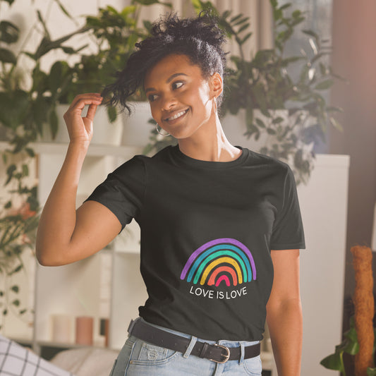 Short-Sleeve Pride Love Is Love Rainbow T-Shirt