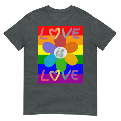Short-Sleeve Pride Love Is Love Flower T-Shirt