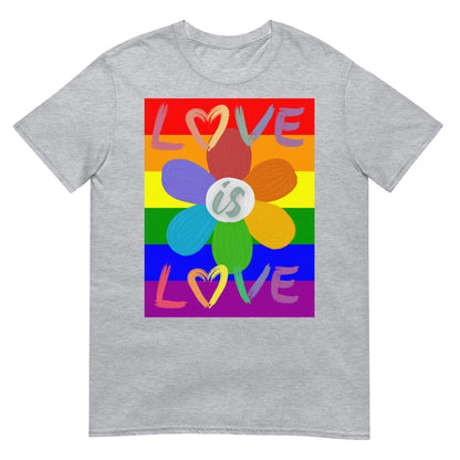 Short-Sleeve Pride Love Is Love Flower T-Shirt