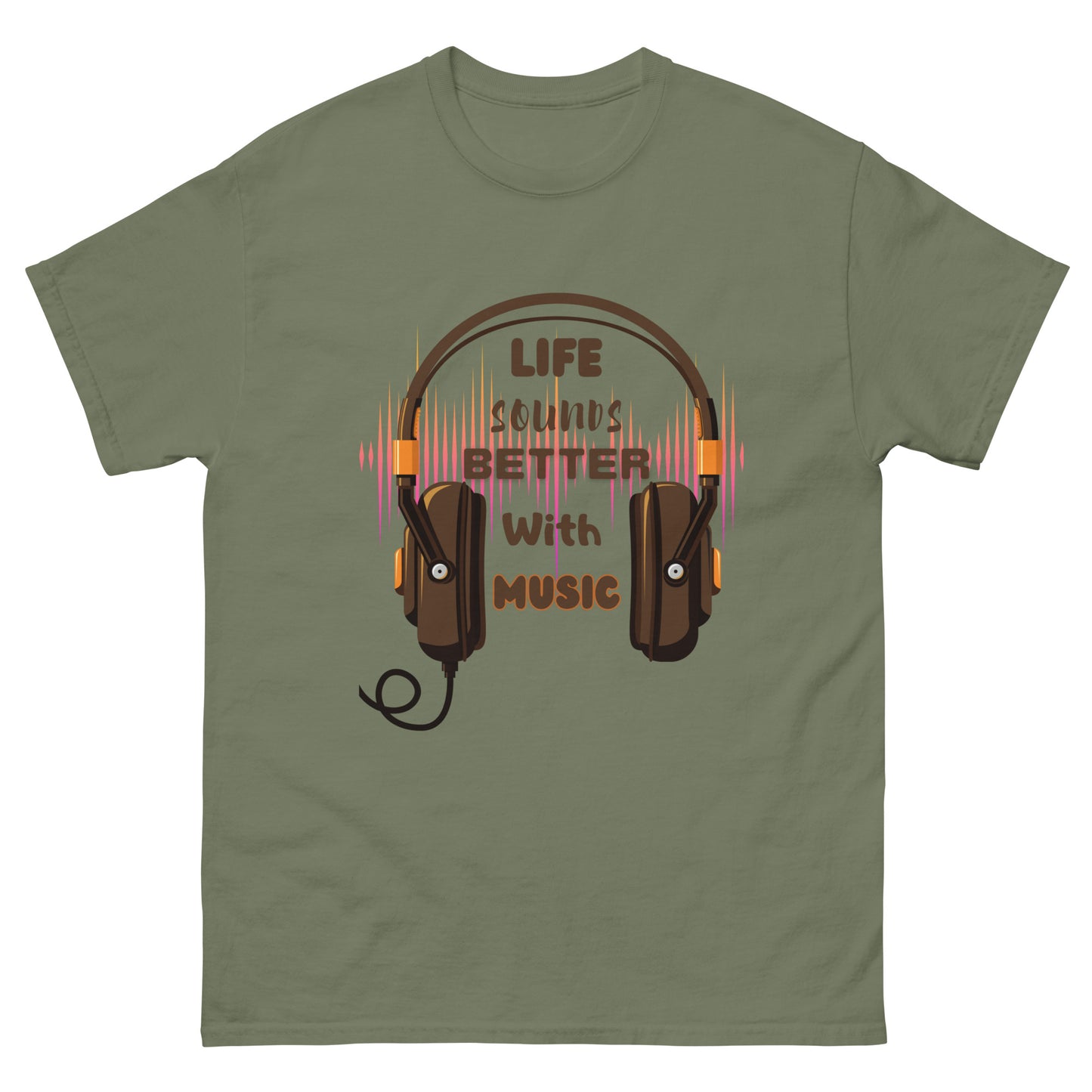 "Life Sounds Better With Music"  Unisex classic tee