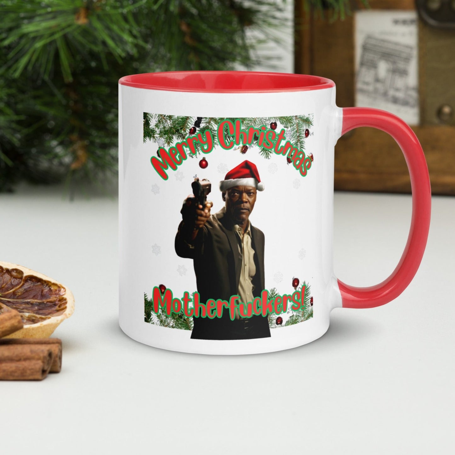 Merry Christmas Mofos Mug, Secret Santa Gift, For Adults, Partners, Boyfriends, Husbands, or Friends Christmas Gift for Action Movie Lovers.