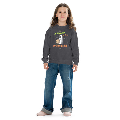 A Candy A Day Trick Or Treat Youth crewneck sweatshirt