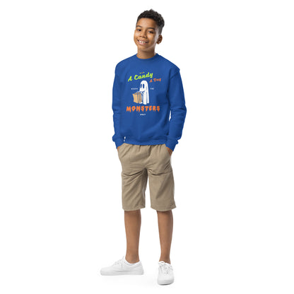 A Candy A Day Trick Or Treat Youth crewneck sweatshirt