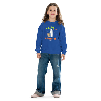 A Candy A Day Trick Or Treat Youth crewneck sweatshirt