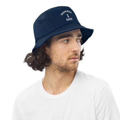 Denim bucket hat, Number 1 Dad, Gift For Dad, Father's Day Gift