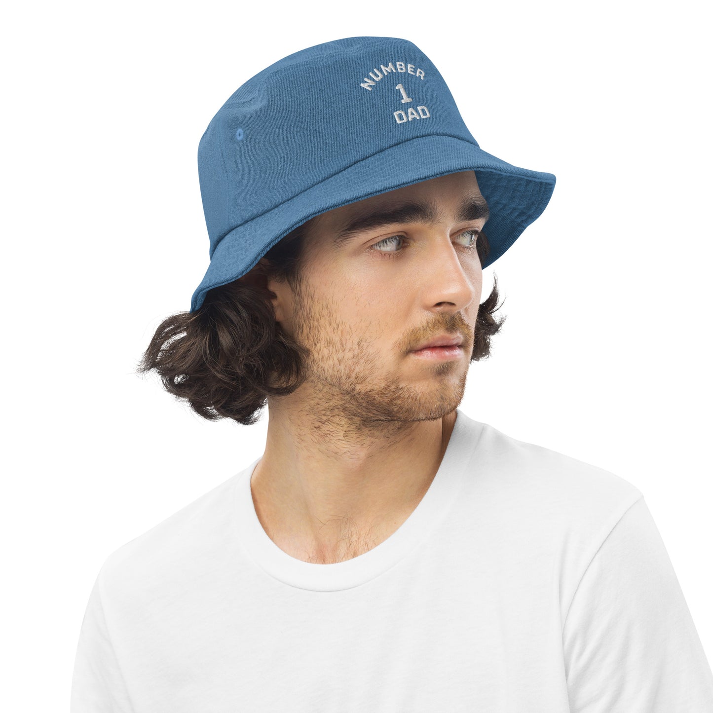 Denim bucket hat, Number 1 Dad, Gift For Dad, Father's Day Gift