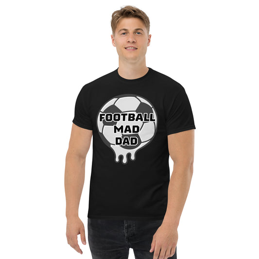 Short-Sleeve T-Shirt Football Mad Dad Melting Football Father's Day, Gift For Dad Front And Back Print