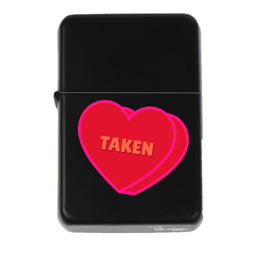 Lighter Lovers. Quality Customized Lighters "Taken" Design, Available In Black Only.