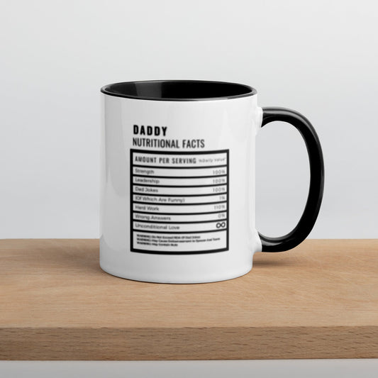 Mug with Colored rim and inside "Daddy Nutritional Facts"