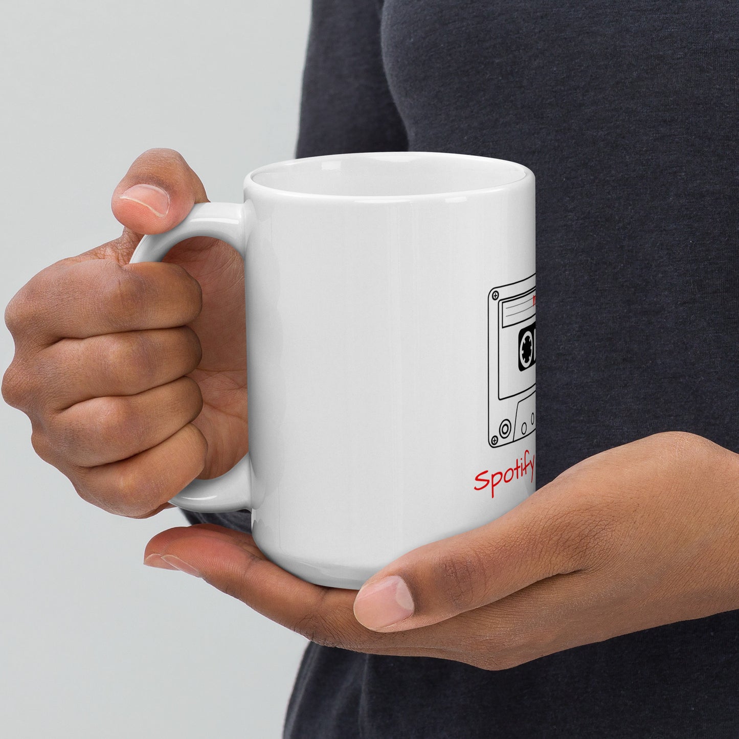 White glossy mug"Spotify In The 80's"